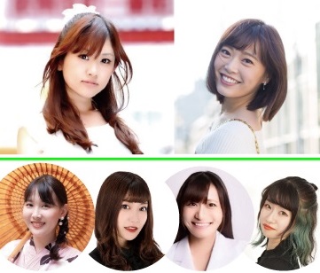 日向藍子プロ＆松本圭世さん　荒川真衣プロ＆川上玲プロ＆海保さよプロ＆加斎那実プロ